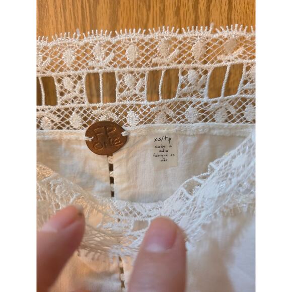 Free People Spring Fling Top In Ivory Lace XS NWT - Picture 5 of 12